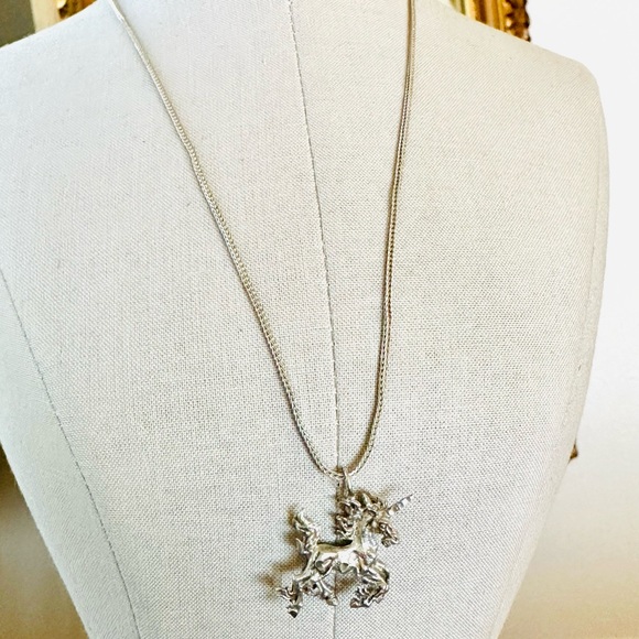 Sterling Silver Unicorn Pendant Necklace - Picture 8 of 16